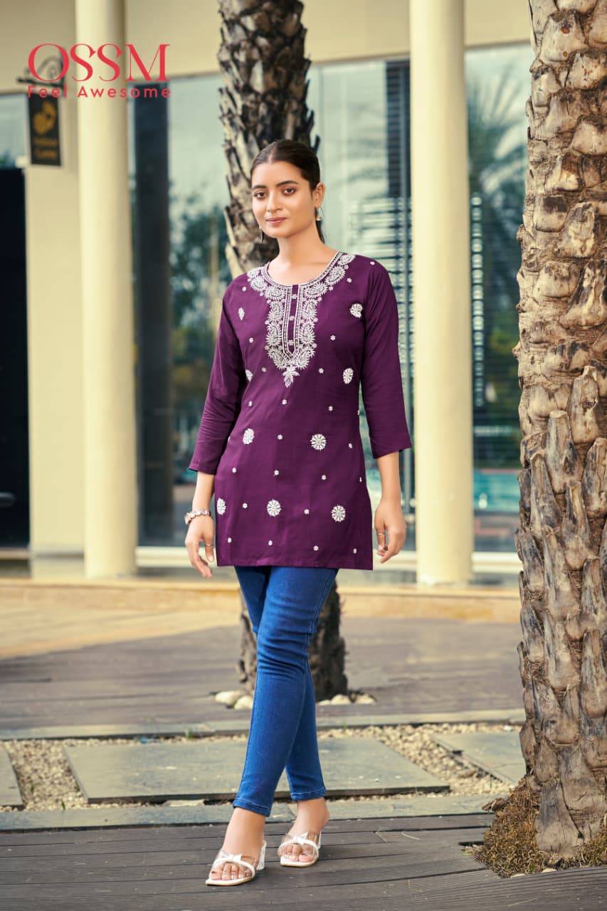 Ossm nora vol 7 fancy top online kurti wholesale